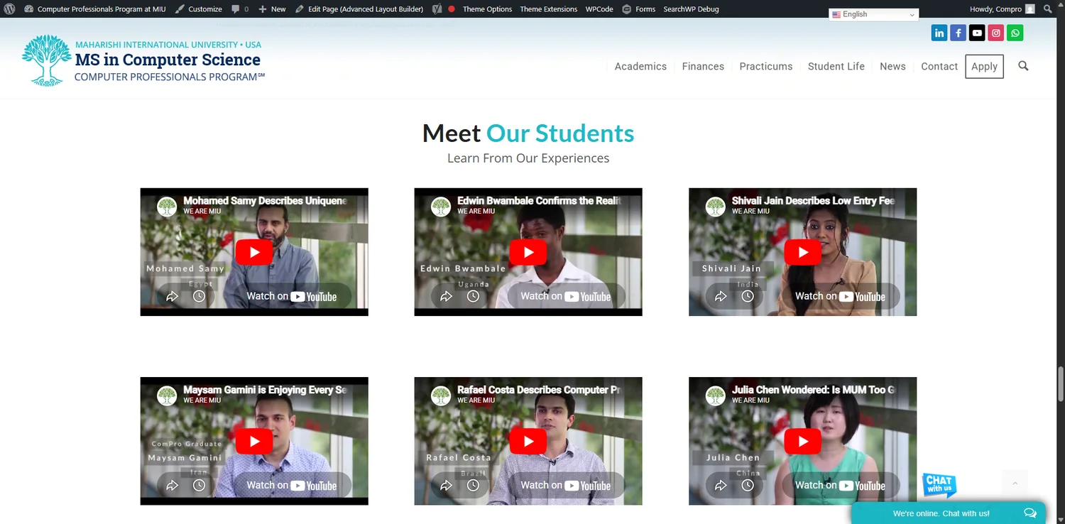 Archived MIU Computer Professionals Program content and student stories