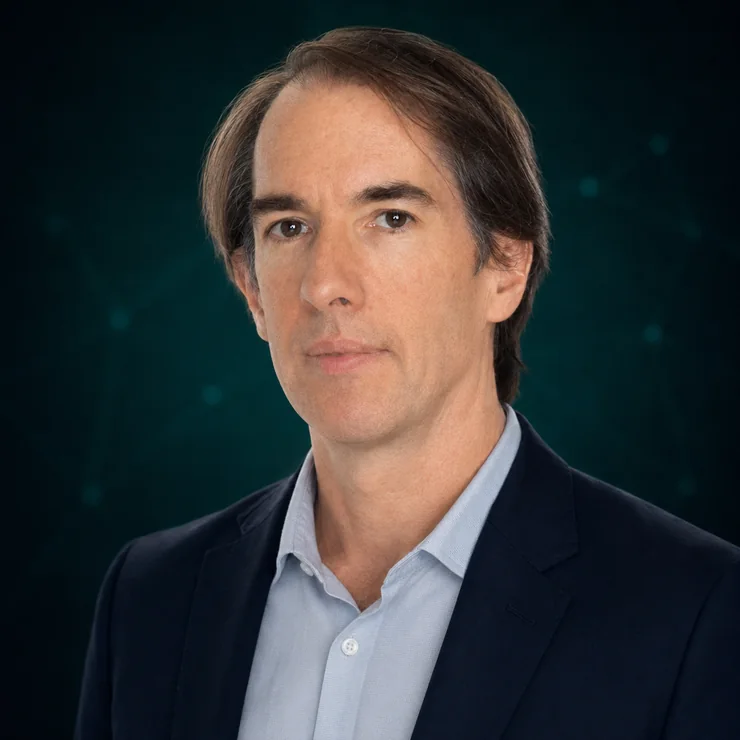 Portrait of Simon Davies, founder of Internet Strategics